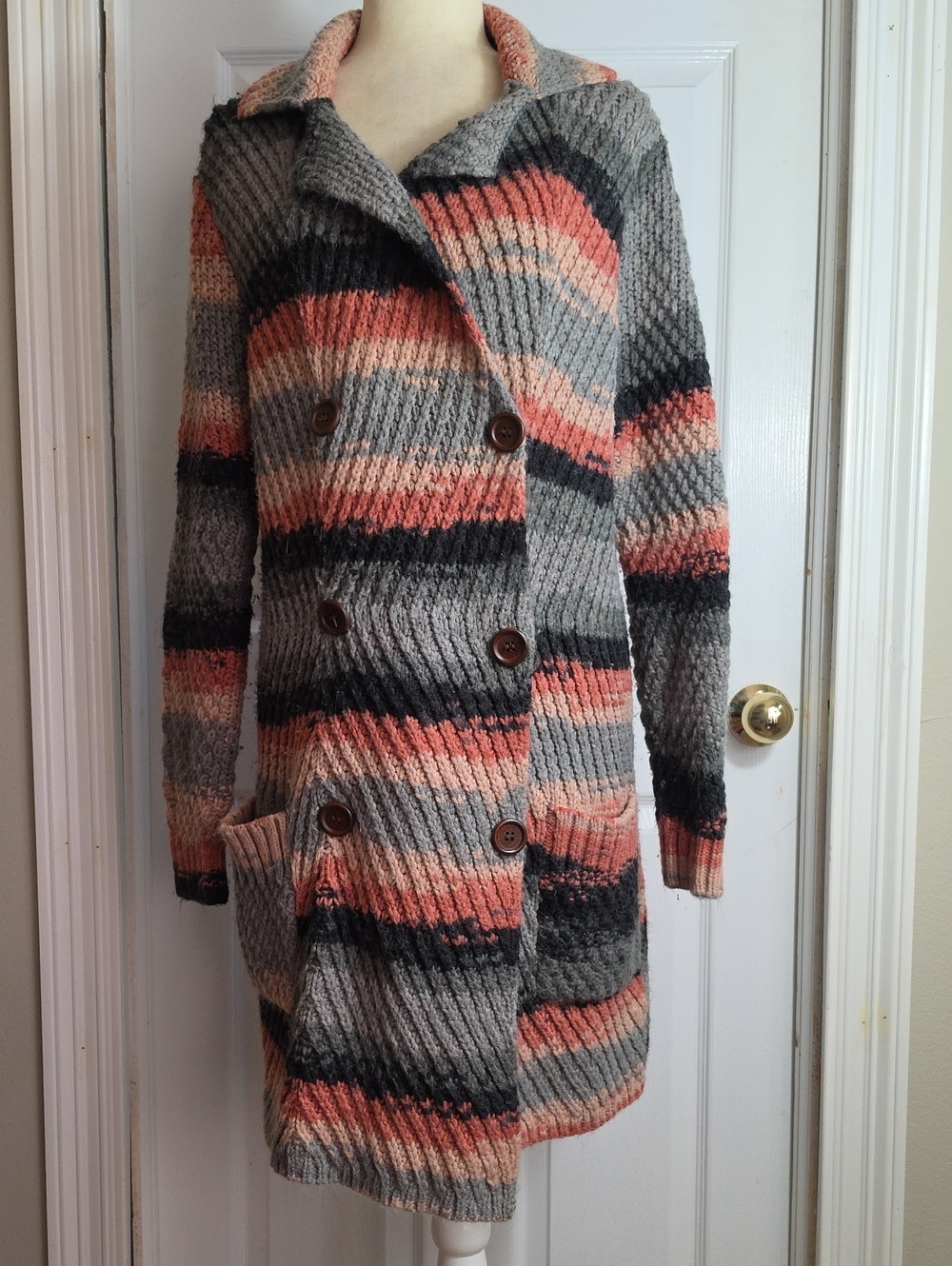 Ethyl Snap Down Double Breasted Cardigan